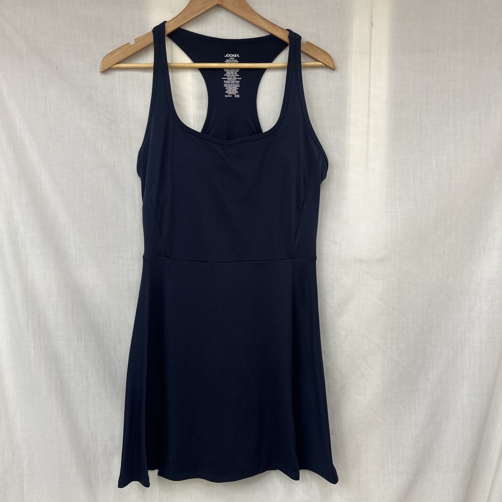 Jockey Women's EverActive™ Racerback Dress Built-In Bra Size Large in Navy Blue